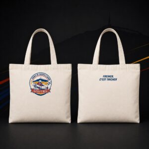 Tote bag officiel — logo et slogan